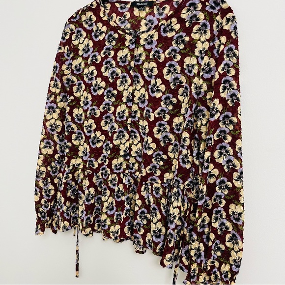 Madewell Drawstring Ruffle-Hem Top - Picture 5 of 7